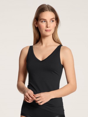 Biancheria Intima Donna Calida Cate Tank-top Schwarz | 0894-KNCES