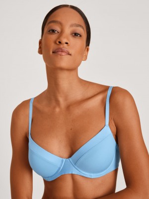 Biancheria Intima Donna Calida Cate T-shirt Bra Blu | 1960-NTOPH