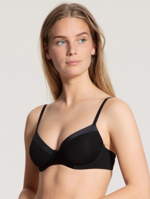 Biancheria Intima Donna Calida Cate T-shirt Bra Schwarz | 9463-BFEQA