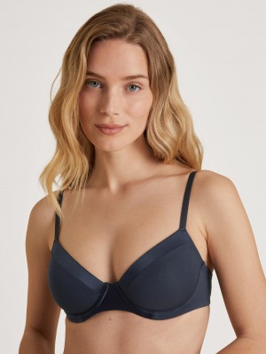 Biancheria Intima Donna Calida Cate T-shirt Bra Blu Scuro | 0846-XJOEV