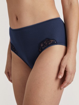 Biancheria Intima Donna Calida Cotton Desire Midi Brief Blu | 5034-OUEYA