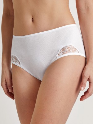 Biancheria Intima Donna Calida Cotton Desire Midi Brief Weiss | 5792-UIOBC