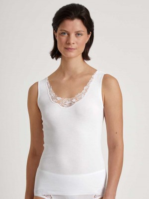 Biancheria Intima Donna Calida Cotton Desire Tank Top Weiss | 8250-FHNZS