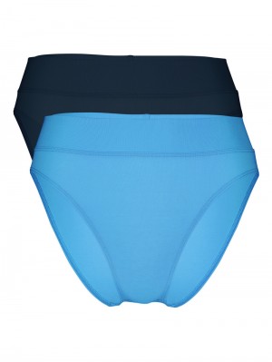 Biancheria Intima Donna Calida Elastic Duopack Brief Soft Waistband, High Waist Blu | 3869-MYVLJ