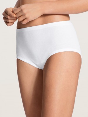 Biancheria Intima Donna Calida Iconics Midi Brief, High Waist Weiss | 6014-LGAOD