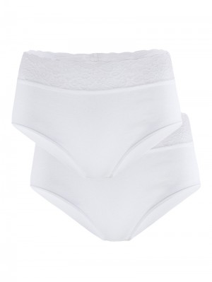 Biancheria Intima Donna Calida Iconics Midi-brief, 2er-pack Weiss | 3954-NQLBY