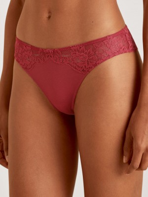 Biancheria Intima Donna Calida Modal Sense String Rosse | 7802-DHGUN