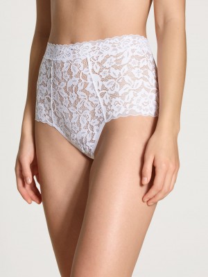 Biancheria Intima Donna Calida Natural Comfort Lace Brief Weiss | 4658-KOHLW