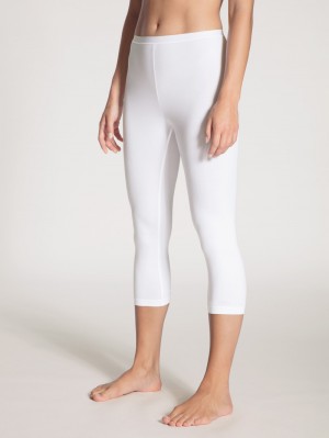 Biancheria Intima Donna Calida Natural Comfort 3/4 Leggings Weiss | 6258-MFNYZ