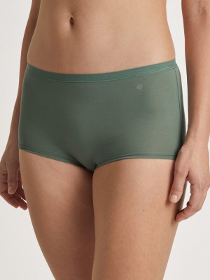 Biancheria Intima Donna Calida Natural Comfort Shorty Regular Cut Verdi | 2059-ZTNSP