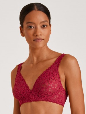 Biancheria Intima Donna Calida Natural Comfort Lace Soft Non-wired Bra Rosse | 0851-EIXLS