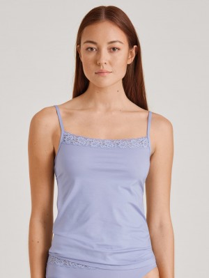 Biancheria Intima Donna Calida Natural Comfort Lace Spaghetti Top Lavanda | 7603-AYSTV