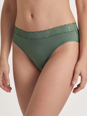 Biancheria Intima Donna Calida Natural Comfort Lace Brief Verdi | 2059-WVHNJ