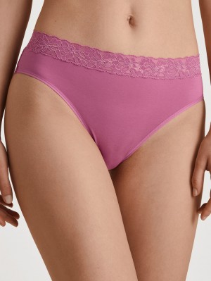 Biancheria Intima Donna Calida Natural Comfort Lace Brief Rosse | 9357-LRJXS