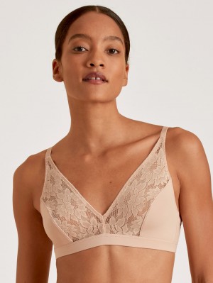 Biancheria Intima Donna Calida Natural Skin Lace Soft Non-wired Bra, Cradle To Cradle Certified® Rosa | 4702-QYSNO