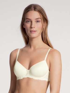 Biancheria Intima Donna Calida Sensual Secrets Underwired T-shirt Bra With Padding Alabaster Crème | 0592-RUWIK