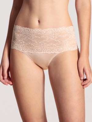 Biancheria Intima Donna Calida Sensual Secrets High-waisted Briefs With Lace Waistband Rosa | 1093-ATGFH