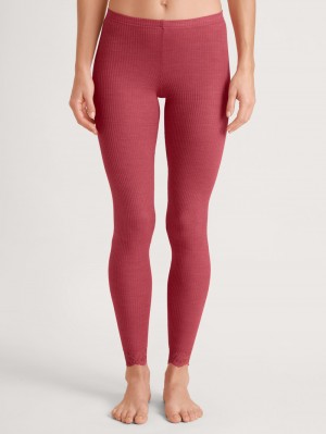 Biancheria Intima Donna Calida Silky Wool Joy Leggings Rosse | 4718-XDNMS