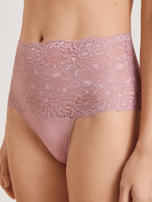 Biancheria Intima Donna Calida Special Brief With Lace, High Waist Mauve Shadow | 2471-JXYFI