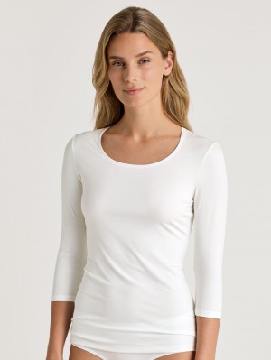 Biancheria Intima Donna Calida Special Shirt 3/4 Sleeve Weiss | 3275-ZWGDO