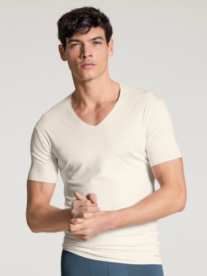 Biancheria Intima Uomo Calida Circular Day V-shirt, Cradle To Cradle Certified® Bianche | 0632-WSHFQ