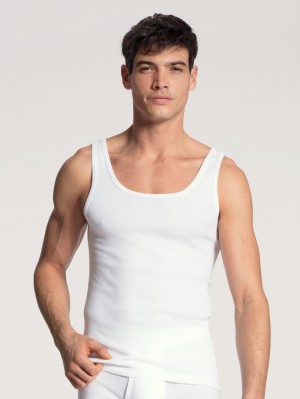 Biancheria Intima Uomo Calida Cotton 1:1 Athletic Shirt Weiss | 8914-CMONX