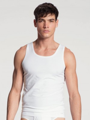 Biancheria Intima Uomo Calida Cotton Code Athletic Shirt Weiss | 5120-NKOXV