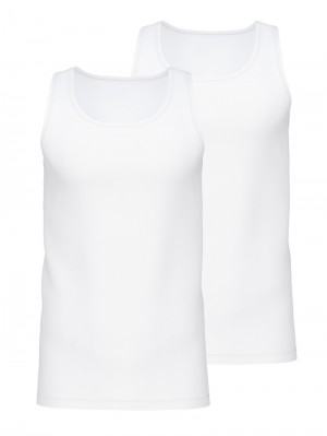 Biancheria Intima Uomo Calida Natural Benefit Athletic-shirt, Two-pack Weiss | 1643-KOFDN