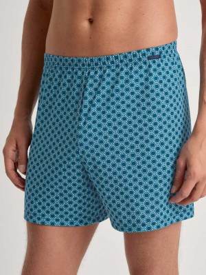 Biancheria Intima Uomo Calida Prints Boxer Shorts Blu | 0793-YENPH