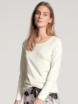 Loungewear Donna Calida Favourites Dreams Shirt Long Sleeve Bianche | 4317-BXAJT