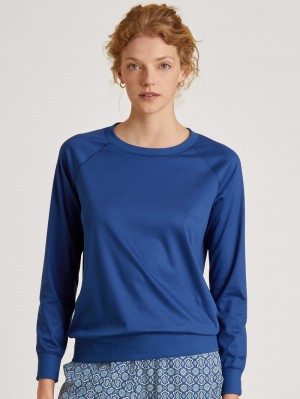 Loungewear Donna Calida Favourites Energy Shirt Long Sleeve Blu | 1278-SJZOE