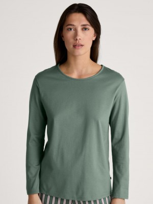 Loungewear Donna Calida Favourites Ground Shirt Long Sleeve Verdi | 1509-ZAWVK