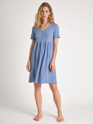 Loungewear Donna Calida Favourites Harmony Sleepshirt, Length 95cm Blu | 3429-VABYR