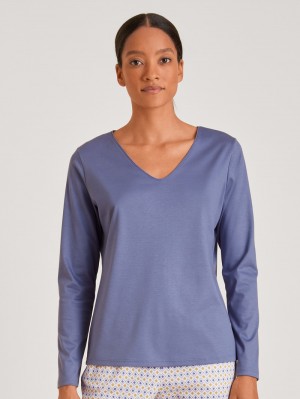 Loungewear Donna Calida Favourites Lavender Shirt Long Sleeve Viola | 2864-IWETC