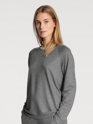 Loungewear Donna Calida Favourites Lounge Shirt Long Sleeve, French Terry Grigie | 4673-QKVXC