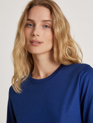 Loungewear Donna Calida Favourites Serenity Shirt Short Sleeve Blu | 7482-NEGSY