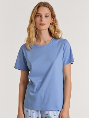 Loungewear Donna Calida Favourites Serenity Shirt Short Sleeve Blu | 2174-OIAFC