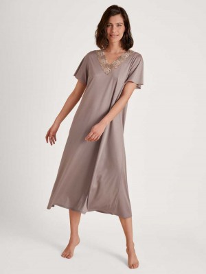 Loungewear Donna Calida Glamorous Nights Sleepshirt, Length 120 Cm Etherea Taupe | 9803-ZHMYR