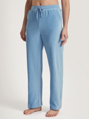 Loungewear Donna Calida Lounge Velours Velour Pants Endless Sky | 8104-VEIHS