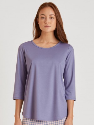 Loungewear Donna Calida Special Shirt 3/4 Sleeve Blu | 2096-UAYHG