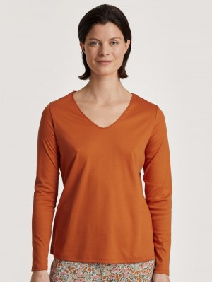 Loungewear Donna Calida Special Shirt Long Sleeve Smoked Paprika | 5761-JYGFD