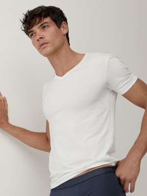 Loungewear Uomo Calida Circular Day T-shirt, Cradle To Cradle Certified® Bianche | 8314-NZTMS