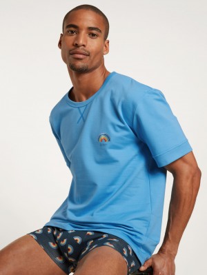 Loungewear Uomo Calida Love Capsule Shirt Short Sleeve Blu | 3089-BNSQG