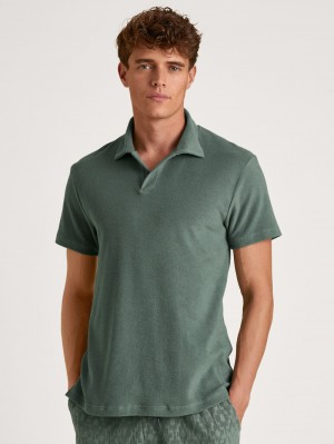 Loungewear Uomo Calida Rmx Lounge Holiday Poloshirt Verdi | 6520-FOJKB