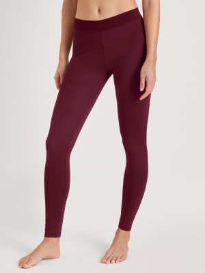 Pigiami Donna Calida Elastic Leggings Rosse | 7026-ONMKR