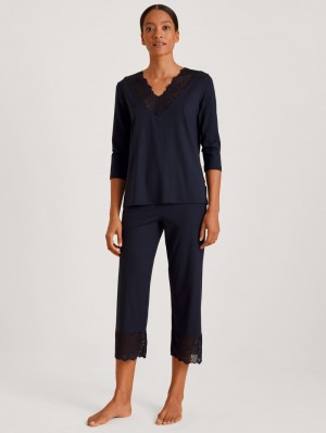 Pigiami Donna Calida Elegant Dreams 7/8 Pyjama Corallo Blu | 8975-HNFLW