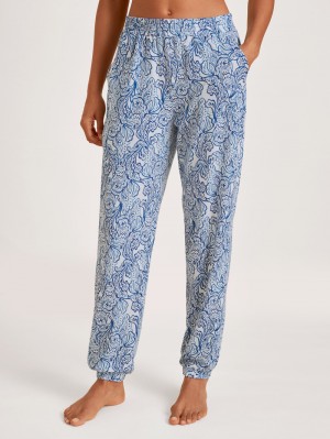 Pigiami Donna Calida Favourites Paisley Pants Blu | 5120-ITBXG