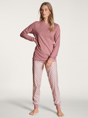 Pigiami Donna Calida Lovely Nights Pyjama With Cuff Rosa | 3590-NSPWY