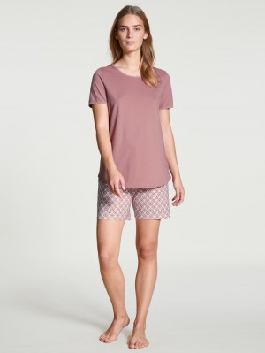 Pigiami Donna Calida Lovely Nights Short Pyjama Rosa | 3940-JUQNB