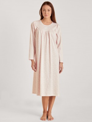 Pigiami Donna Calida Soft Cotton Nightdress, Length 110 Cm Pearl Blush | 9647-ZRSLI